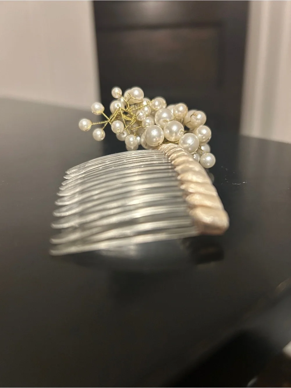 Vintage Pearl Cluster Hair Comb 1980s Bridal Hair Accessory Wedding Prom Updo